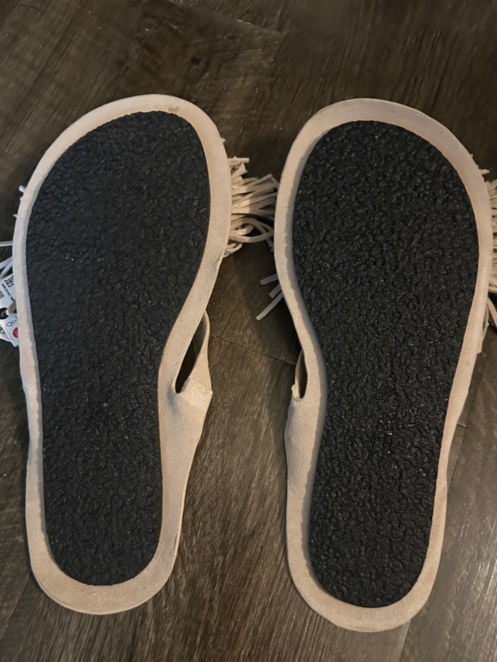 NEW - Zara Beige Fringe Suede Slide Sandal - Size 10 - Picture 5 of 6